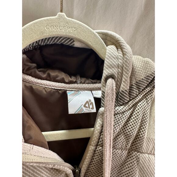 Plaid Padded Zip-Up Hoodie Jacket, Size M - Picture 3 of 4